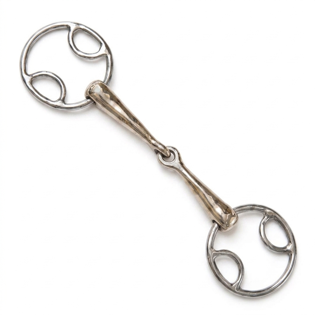 Premium Stainless Steel Single-Jointed 3-Ring Snaffle Bit for Precision Control and Training
