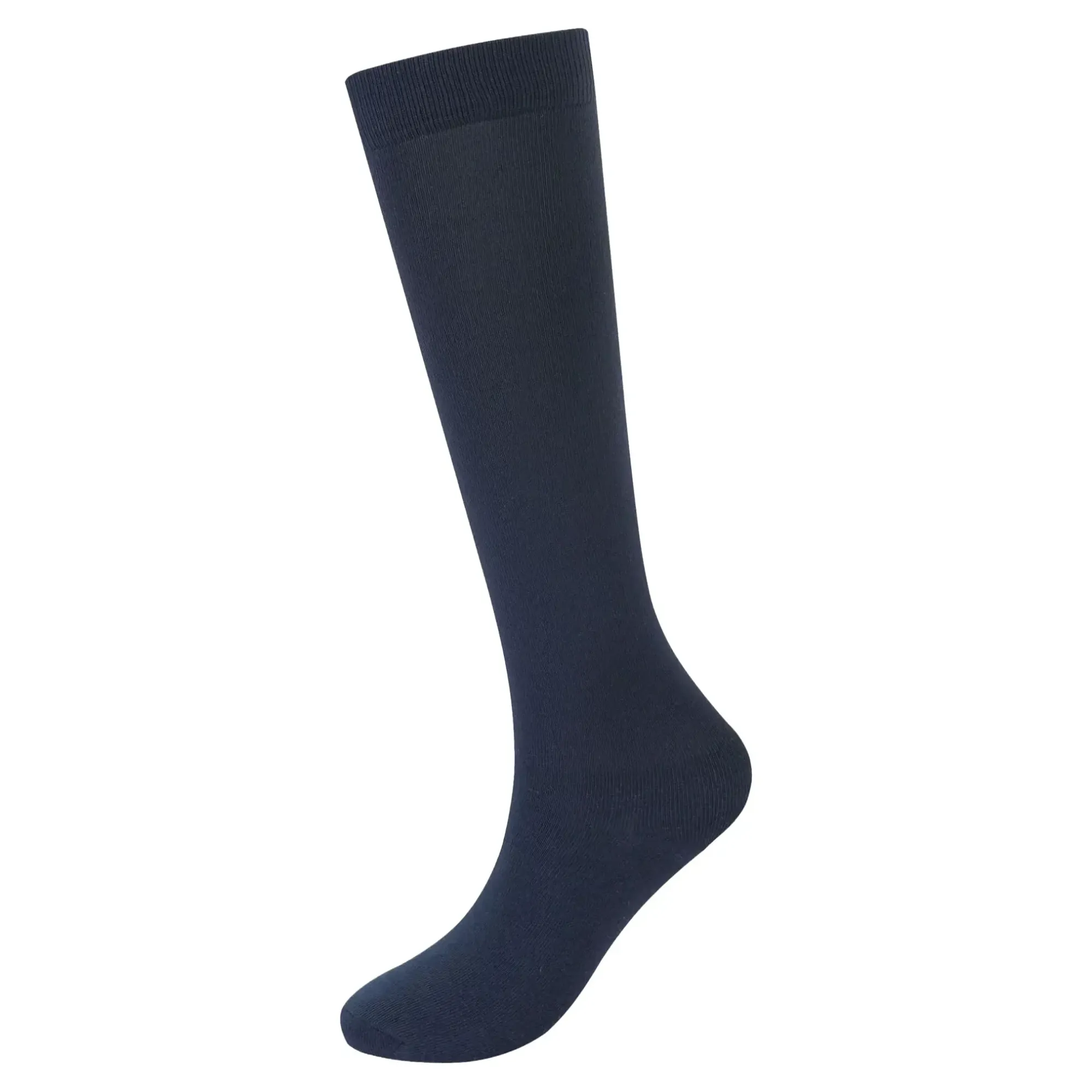 Elite Performance Cotton Riding Socks – Ultra-Thin Navy Boot Socks with Compression Ribbing and Seamless Toe Construction