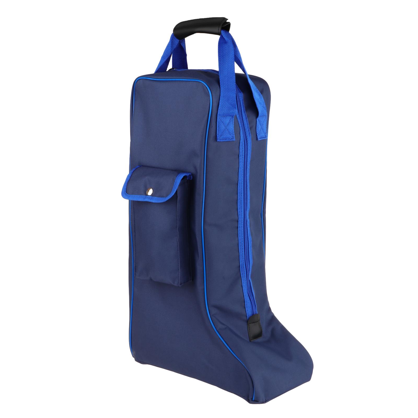 Premium Parachute Nylon Equestrian Boot Bag – Water-Resistant Tall Boot Carrier with External Accessory Pocket and Ergonomic Grip Handle